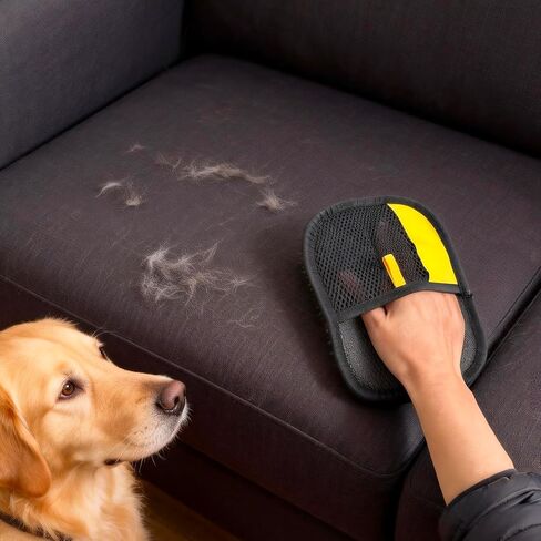 Electrostatic pet Hair Remover Glove for Couch,Bed and Car Seat,Pet Hair Mitt Reusable Fur Collector,Pet Hair Removal Glove Effortless Back and Forth Motion to Remove from Carpet,Furniture & Clothing in Kuwait