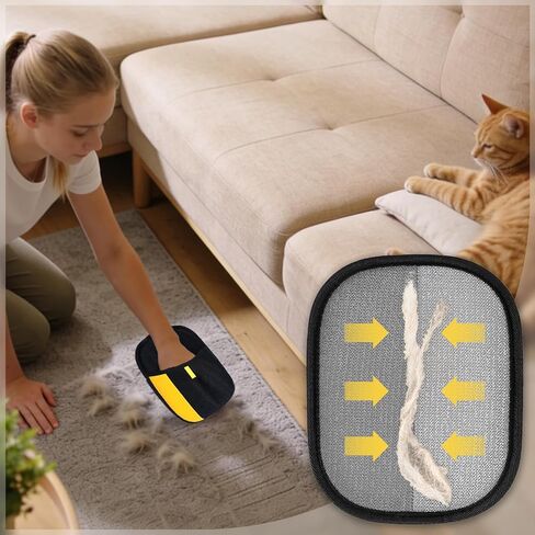 Electrostatic pet Hair Remover Glove for Couch,Bed and Car Seat,Pet Hair Mitt Reusable Fur Collector,Pet Hair Removal Glove Effortless Back and Forth Motion to Remove from Carpet,Furniture & Clothing in Kuwait