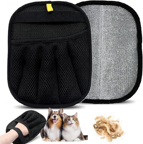 Pet Hair Removal Glove for Cats and Dogs,Newly Upgraded Reusable Effortless & Efficient Electrostatic Pet Hair Grooming Tool for Laundry & Clothing,Couch,Carpet,Car Seat,Five-Finger Design Large Size in Kuwait