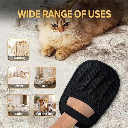 Pet Hair Removal Glove for Cats and Dogs,Newly Upgraded Reusable Effortless & Efficient Electrostatic Pet Hair Grooming Tool for Laundry & Clothing,Couch,Carpet,Car Seat,Five-Finger Design Large Size in Kuwait