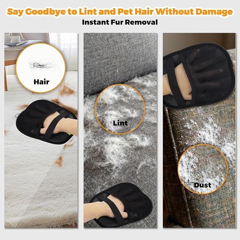 Pet Hair Removal Glove for Cats and Dogs,Newly Upgraded Reusable Effortless & Efficient Electrostatic Pet Hair Grooming Tool for Laundry & Clothing,Couch,Carpet,Car Seat,Five-Finger Design Large Size in Kuwait