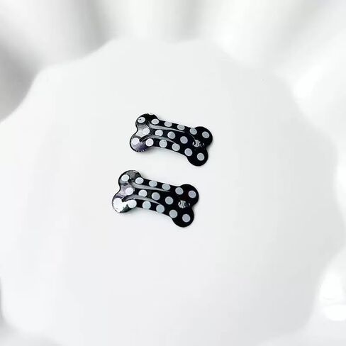 6Pcs Mini Bone Dog Hair Clips,Black Pet Hair Accessories Dog Barrette Small Snap Hair Clips Pet Hair Barrettes in Kuwait