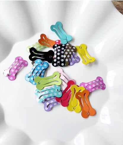6Pcs Mini Bone Dog Hair Clips,Black Pet Hair Accessories Dog Barrette Small Snap Hair Clips Pet Hair Barrettes in Kuwait