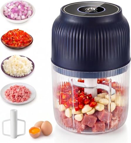 Cordless Electric Chopper | One-Touch Mini Garlic Mincer | USB Rechargeable 10-Second Quick Chop | Detachable Portable Food Processor | Small Kitchen Gadget Gift in Kuwait