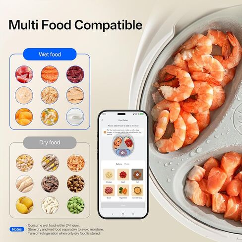 UBPET Automatic Wet Food Cat Feeder, Dual-Temp Auto Pet Feeder with Semiconductor Cooling & Heating, App-Controlled Automatic Pet Food Dispenser for Cats & Small Dogs, 72H Freshness Preservation in Kuwait