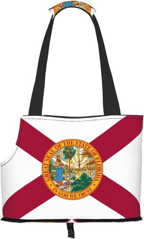 Flag of Florida Print Cat Carriers Pet Bag,Small Dog Purse Lightweight Puppy Carrier,for Small Pups Handbag Outdoor in Kuwait