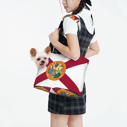 Flag of Florida Print Cat Carriers Pet Bag,Small Dog Purse Lightweight Puppy Carrier,for Small Pups Handbag Outdoor in Kuwait