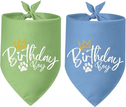 Reversible Dog Birthday Girl Bandana 2-Pack – Pink & Purple Birthday Girl/It's My Birthday Dog Scarf, Adjustable Pet Bandana for Small to Large Dogs, Pet Party Supplies in Kuwait