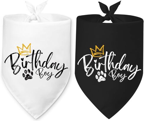 Reversible Dog Birthday Girl Bandana 2-Pack – Pink & Purple Birthday Girl/It's My Birthday Dog Scarf, Adjustable Pet Bandana for Small to Large Dogs, Pet Party Supplies in Kuwait