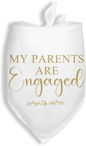 My Parents are Engaged Dog Bandana Bridal Shower Gifts Engagement Announcement Wedding Party Decorations Photo Prop Durable Triangle Scarf for Small Medium Large Dogs in Kuwait