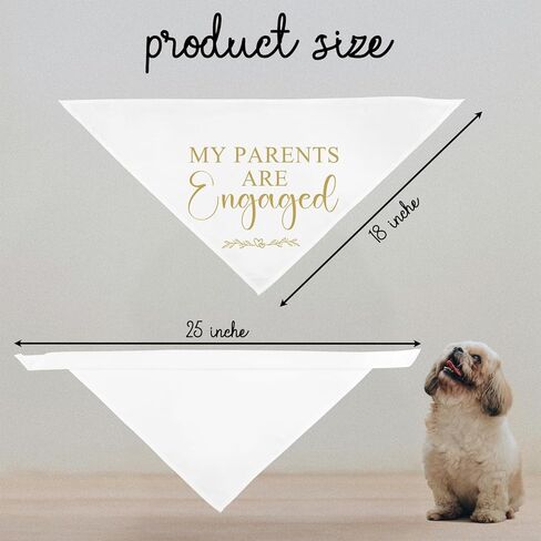 My Parents are Engaged Dog Bandana Bridal Shower Gifts Engagement Announcement Wedding Party Decorations Photo Prop Durable Triangle Scarf for Small Medium Large Dogs in Kuwait