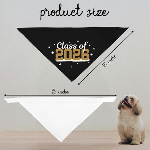 Class of 2026 Dog Bandanas Happy Funny Pet Scarf Accessories Graduation Gifts for My Mom and Dad Graduation Announcement Photo Prop Durable Triangle Scarf for Small Medium Large Dogs in Kuwait