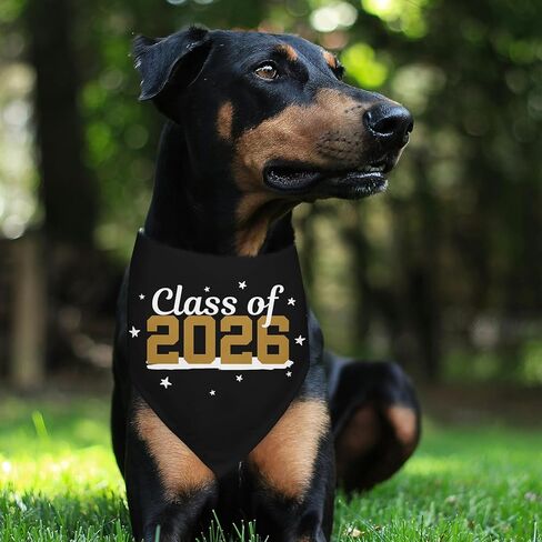 Class of 2026 Dog Bandanas Happy Funny Pet Scarf Accessories Graduation Gifts for My Mom and Dad Graduation Announcement Photo Prop Durable Triangle Scarf for Small Medium Large Dogs in Kuwait