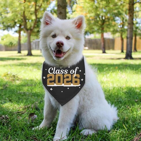 Class of 2026 Dog Bandanas Happy Funny Pet Scarf Accessories Graduation Gifts for My Mom and Dad Graduation Announcement Photo Prop Durable Triangle Scarf for Small Medium Large Dogs in Kuwait
