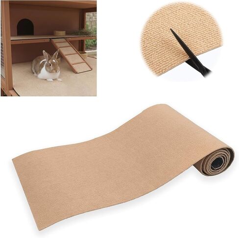 Rabbit Scratch Mat 12 Inch X 3.28 ft Self Adhesive Bunny Scratching Pad Cuttable Claw and for Cage Small Animal Scratching Rug for Biting Sleeping (Black) (Rabbit Mat 12 Inch X 3.28 ft) in Saudi Arabia