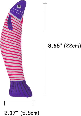 Catnip Fish Toys – Stars and Stripes Plush Cat Toys for Indoor Cats, Independence Day Themed Kicker Toy for Cats and Kittens, 4th of July Cat Gifts, 3-Pack in Kuwait