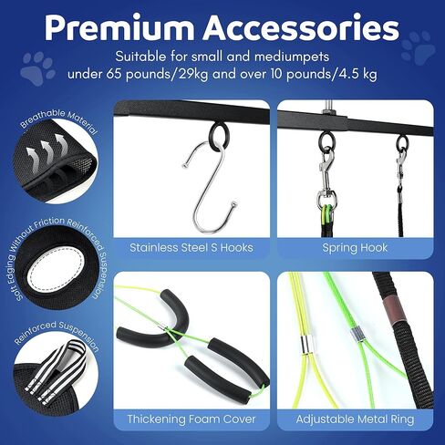 Premium Dog Grooming Arm with Clamp & Dog Grooming Hammock - Heavy Duty Grooming Table for Dogs at Home - Nail Clippers for Dogs - Complete Pet Grooming Kit & Dog Harness for Nail Trimming in Kuwait