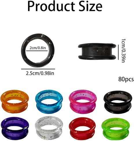 80 Pcs Silicone Finger Rings for Scissors, Reusable Thumb Insert Protection Sleeves, Pet Grooming Scissors Accessories, Barber Grips for Dog Hair Cutting(Assorted Colors) in Kuwait