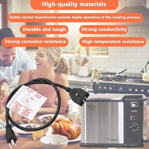 Masterbuilt 10-Liter Electric Fryer Magnetic Power Cord Replacement, Compatible with Masterbuilt 10-Liter Turkey Fryer Detachable Power Cord Part Number: MB20012420 MB20010326 in Kuwait