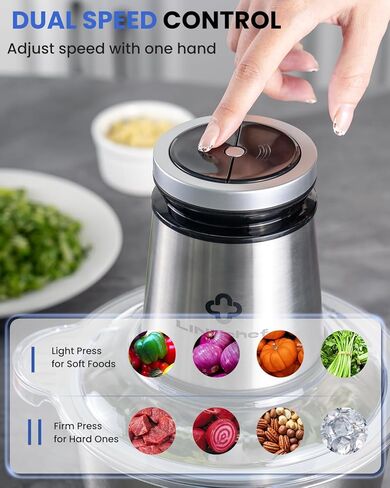 LINKChef Food Processor, 10 Cup Electric Food Chopper, 600W Meat Grinder with Stainless Steel Blades, 2.3L Large Capacity Kitchen Processor for Meat, Vegetables, Onion, Garlic & Meal Prep in Kuwait