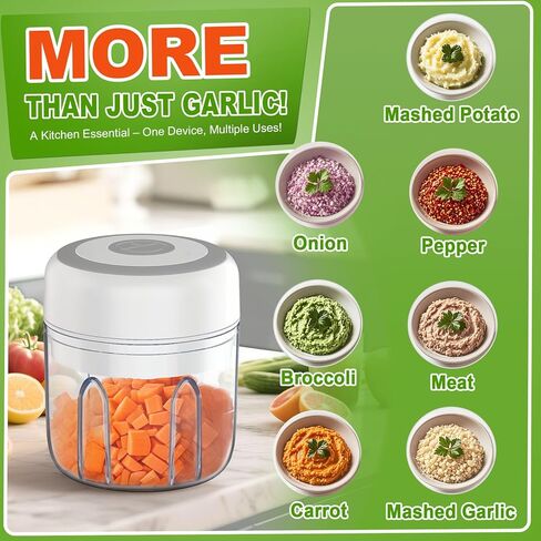Automatic Food Chopper Vegetable Cutter Shredder Onion Chopper Suitable for Vegetables, Fruits, and Nuts BPA-Free Food-Grade Safe Material in Kuwait