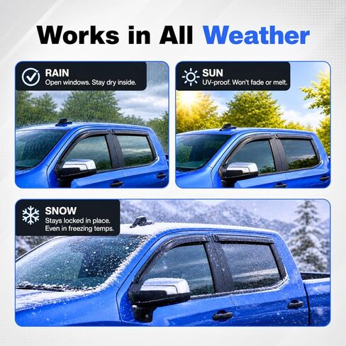Window Visor Compatible with Toyota RAV4 2006-2012, Rain Guard Tape-On Extra Durable Sun Wind Air Side Vent Window Deflector, 2006 2007 2008 2009 2010 2011 2012 in Saudi Arabia