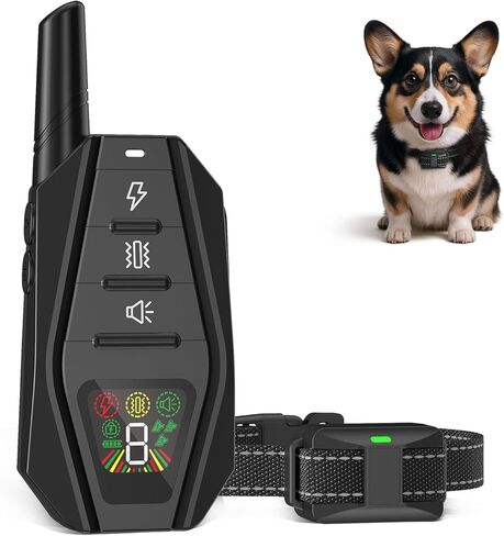 Small Dog Shock Collar for Small Dogs 5-15lbs, Ultra-Dog Training Collar with 3300Ft Remote Range,3 Training Mode Beep,Vibration,Shock, Waterproof Bark Collar (Black-B) in Kuwait