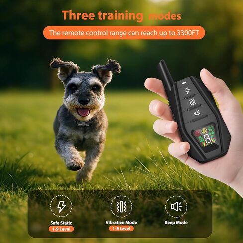 Small Dog Shock Collar for Small Dogs 5-15lbs, Ultra-Dog Training Collar with 3300Ft Remote Range,3 Training Mode Beep,Vibration,Shock, Waterproof Bark Collar (Black-B) in Kuwait