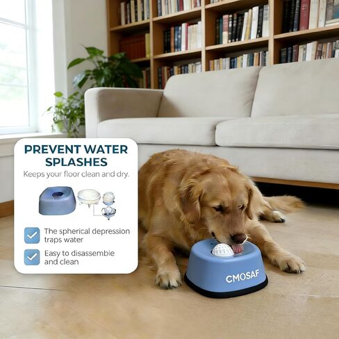 Dog Lick Bowl with Rolling Ball, Slow Feeder Dog Licking Bowl for Liquid Treats Bone Broth Yogurt, Anti-Slip Interactive Lick Toy, Post-op Nutrition & Anxiety Relief for Small Medium Large Breeds in Kuwait