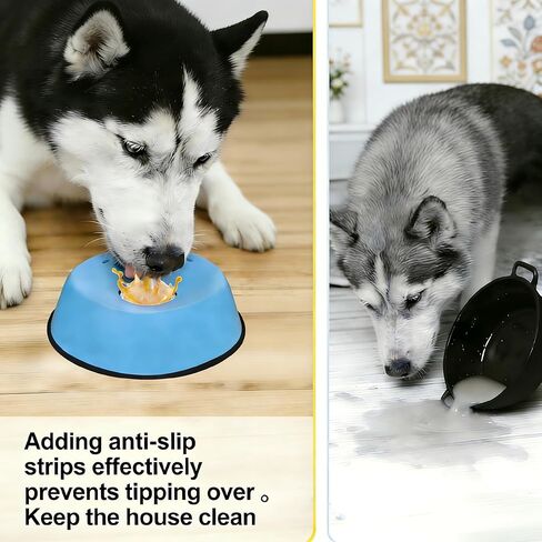 Dog Lick Bowl with Rolling Ball, Slow Feeder Dog Licking Bowl for Liquid Treats Bone Broth Yogurt, Anti-Slip Interactive Lick Toy, Post-op Nutrition & Anxiety Relief for Small Medium Large Breeds in Kuwait