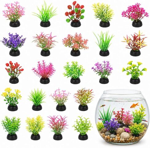 Gadpiparty 20pcs Mini Aquarium Plants, Fake Aquarium Plants, for Fish Tank Adornment, for Home Office in Kuwait