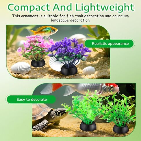 Gadpiparty 20pcs Mini Aquarium Plants, Fake Aquarium Plants, for Fish Tank Adornment, for Home Office in Kuwait