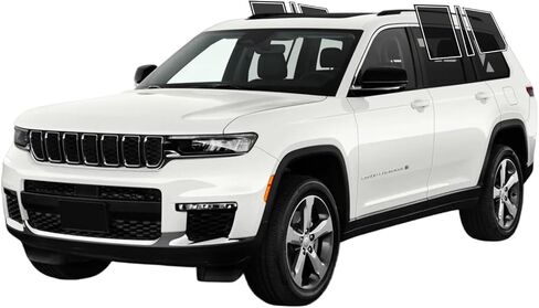 طبقة تظليل النوافذ مسبقة القطع من AUTOTEK، جميع جوانب السيارات، حماية من الشمس، حماية الخصوصية، زجاج مضاد للكسر، طبقة من طبقتين، أي مجموعة تظليل ملونة لسيارة Jeep Grand Cherokee L 2021-2024 in Kuwait