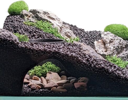 Aquarium & Terrarium Natural Viewing Cave | Fish & Reptiles | Gecko, Corydora, Pleco, Kuhli Loach Hide (Sand - Grid Entrance Design - for Shrimp, Isopods) in Kuwait