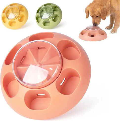 ABULL Interactive Dog Puzzle Feeder - Simple Press to Get Treats, Treat Dispenser & Slow Feeder for Healthy Eating, Keep Them Busy and Stop Boredom, Food-Grade & Easy-Clean for All Breeds (Green) in Kuwait
