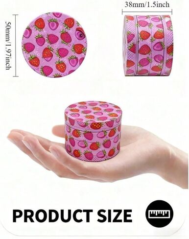 Cute Strawberry Grinder | 2 Inch Pink Herb/Spice Grinder | Chic GIft for Her, Kitchen Helper (Strawberry) in Kuwait