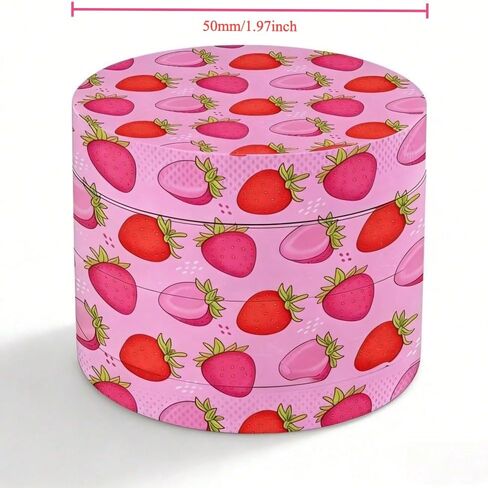 Cute Strawberry Grinder | 2 Inch Pink Herb/Spice Grinder | Chic GIft for Her, Kitchen Helper (Strawberry) in Kuwait
