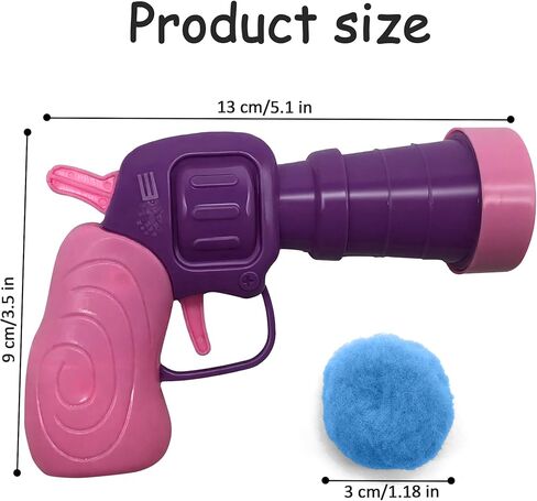 Cat Fetch Toy Launcher with 50 Colorful Pom Pom Balls, Cat Balls Fetch Toy Interactive Manual Thrower for Cats, Funny Cat Toy Gun for Bored Indoor, Pink and Purple (13 cm) in Kuwait
