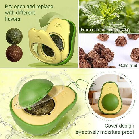Catnip & Silver Vine Balls, Variety 2 Pack- Sticky Wall Cat Toys with Adhesive, 2 Scents for Interactive Play, Fun Indoor Toys for Cats and Kittens in Kuwait