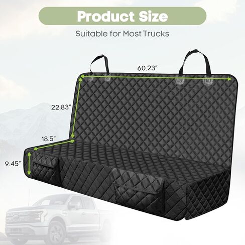 غطاء مقعد سيارة للكلاب للشاحنات، غطاء مقعد خلفي عالي التحمل لسيارة Ford F150/Chevrolet Silverado 1500/Ram 1500/GMC Sierra 1500، غطاء مقعد خلفي مضاد للماء للحيوانات الأليفة للكلاب in Kuwait