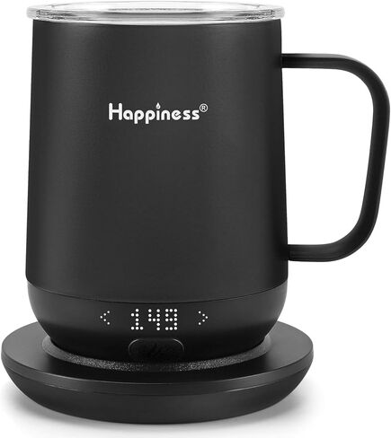 Happiness Smart Heated Coffee Mug 12oz,Rechargeable Electric Self Heating Temperature Control Coffee Cup Gifts for Mom Dad Women Men in Kuwait