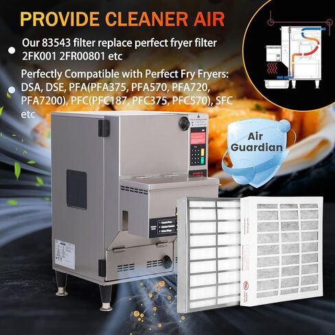 83543 2FR00801 2FK001 for Perfect Fry Filter Passive & Odor 2 Stage Filter for Perfect Fry Ventless/Hoodless Deep Fryers in Kuwait