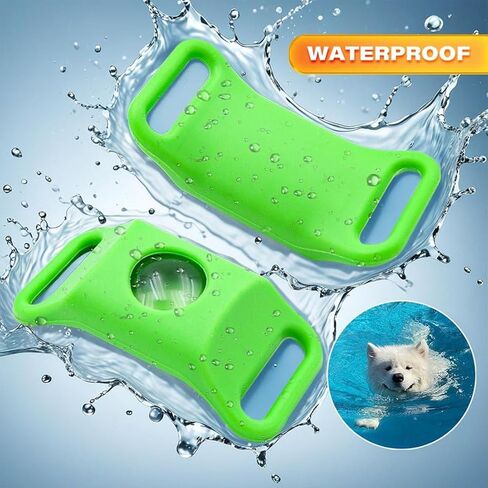 Tags for Dogs, Natural Collar for Dog, Waterproof Design, Long Lasting Protection, Extremely Stretchable - Fits Every Dog, for Rain, Mud, River, Swim (2PCS-Green) in Saudi Arabia