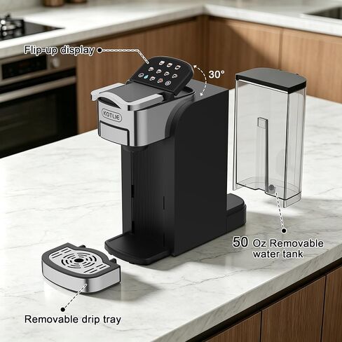 KOTLIE Single Serve Coffee Maker for K*cup/Nes Original/D*G Capsules and Ground Coffee, 50 Oz Removable Reservoir, up to 12oz Cup Sizes,Ideal for Kitchens, apartments, dorm rooms and Offices (CM-827) in Kuwait