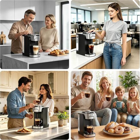 KOTLIE Single Serve Coffee Maker for K*cup/Nes Original/D*G Capsules and Ground Coffee, 50 Oz Removable Reservoir, up to 12oz Cup Sizes,Ideal for Kitchens, apartments, dorm rooms and Offices (CM-827) in Kuwait