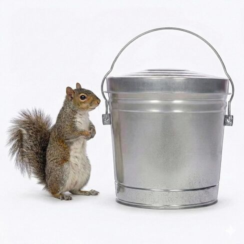 6 Gallon Galvanized Steel Storage Can with Locking Lid – Heavy Duty Metal Pail for Pet Food, Bird Seed, Ash & Charcoal, Rust Resistant & Weatherproof Outdoor Bin in Kuwait