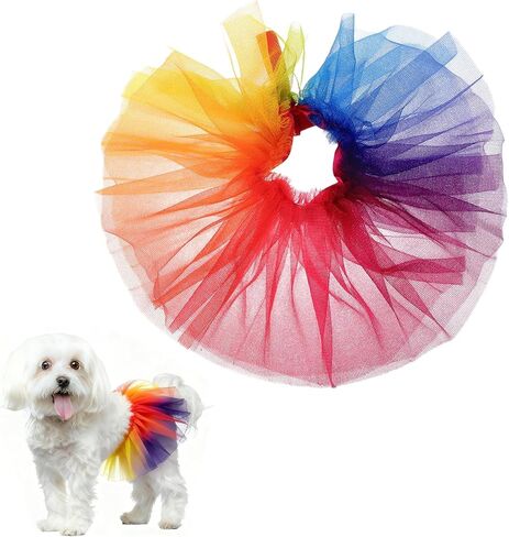 Tulle Tutu for Dogs, Dog Costume Skirt Dresses Pet Dress Clothes Outfits (M, Blue), for Small/Medium/Puppies/Birthday/Wedding/Party/Photo Prop Supplies in Kuwait