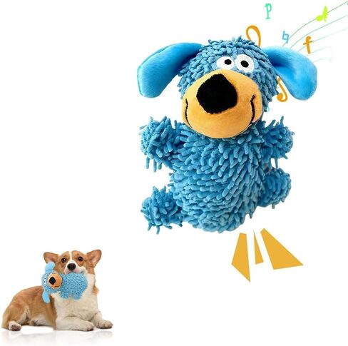 Eccentrically-Squeaky and Hilarious Plush Dog Toy - Soft, Durable & Interactive Chew Toy for Small, Medium, and Large Dogs, Perfect for Playtime, Training & Laughter (Blue) in Kuwait