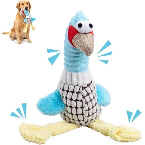 Blue Turkey Dogs Squeaky Plush Toys for Chewers – Corduroy & PP Cotton Plush Dog Toy, Durable Interactive Chew Toy for Small Medium Large Dogs in Kuwait