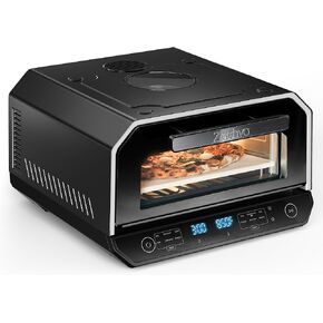 Indoor Pizza Oven, 12 Inch Pizza in 90 Seconds, Heats up to 850°F Pizza Maker, 12-in-1 Multi-Function with Bake, Roast, Grill & Dehydrate, 12 Touchscreen Presets, Pizza Stone & Peel Included, Black in Kuwait